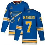 Wholesale Cheap Adidas Blues #7 Patrick Maroon Blue Alternate Authentic 2019 Stanley Cup Champions Stitched NHL Jersey