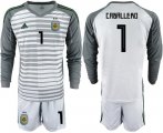 Wholesale Cheap Argentina #1 Caballero Grey Long Sleeves Goalkeeper Soccer Country Jersey