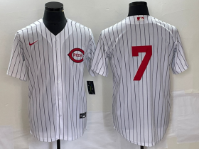 Wholesale Cheap Men\'s Cincinnati Reds #7 Spencer Steer White 2022 Field of Dreams Cool Base Jersey