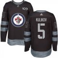 Wholesale Cheap Adidas Jets #5 Dmitry Kulikov Black 1917-2017 100th Anniversary Stitched NHL Jersey