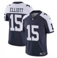 Cheap Men's Dallas Cowboys #15 Ezekiel Elliott Navy White Vapor Untouchable Thanksgiving Limited Football Stitched Jersey