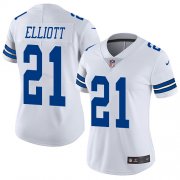 Wholesale Cheap Nike Cowboys #21 Ezekiel Elliott White Women's Stitched NFL Vapor Untouchable Limited Jersey