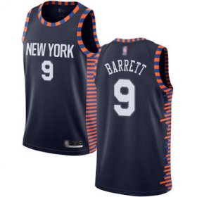 Wholesale Cheap Knicks #9 R.J. Barrett Navy Basketball Swingman City Edition 2018-19 Jersey