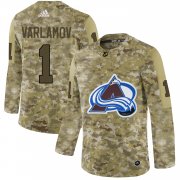 Wholesale Cheap Adidas Avalanche #1 Semyon Varlamov Camo Authentic Stitched NHL Jersey