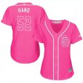 Wholesale Cheap Padres #52 Brad Hand Pink Fashion Women's Stitched MLB Jersey