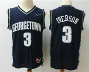 Wholesale Cheap Men's Georgetown Hoyas #3 Allen Iverson Black Colleg