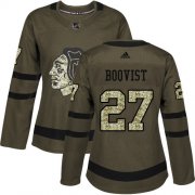 Wholesale Cheap Adidas Blackhawks #27 Adam Boqvist Green Salute to Service Women's Stitched NHL Jersey