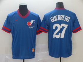 Wholesale Cheap Montreal Expos #27 Vladimir Guerrero Blue Nike Retro Authentic Stitched MLB Jersey