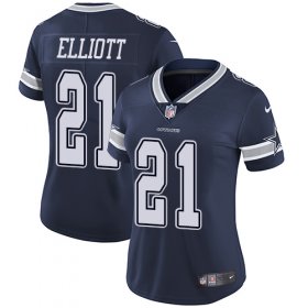 Wholesale Cheap Nike Cowboys #21 Ezekiel Elliott Navy Blue Team Color Women\'s Stitched NFL Vapor Untouchable Limited Jersey