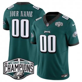 Cheap Men\'s Philadelphia Eagles Active Player Custom Green 2024 NFC East Champions F.U.S.E. Vapor Untouchable Limited Stitched Football Jersey