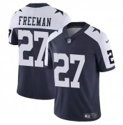 Cheap Men's Dallas Cowboys #27 Royce Freeman Navy White Thnaksgiving Vapor Untouchable Limited Stitched Football Jersey