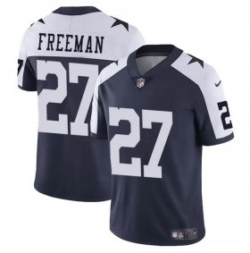 Cheap Men\'s Dallas Cowboys #27 Royce Freeman Navy White Thnaksgiving Vapor Untouchable Limited Stitched Football Jersey