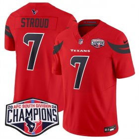 Cheap Men\'s Houston Texans #7 C.J. Stroud Red F.U.S.E. 2024 AFC South Division Champions Vapor Limited Stitched Football Jersey