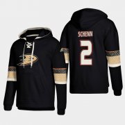 Wholesale Cheap Anaheim Ducks #2 Luke Schenn Black adidas Lace-Up Pullover Hoodie