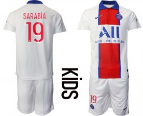 Wholesale Cheap Youth 2020-2021 club Paris St German away 19 white Soccer Jerseys