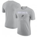 Cheap Men's San Antonio Spurs Gray Just Do It T-Shirt