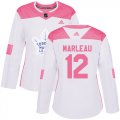 Wholesale Cheap Adidas Maple Leafs #12 Patrick Marleau White/Pink Authentic Fashion Women's Stitched NHL Jersey