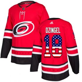 Wholesale Cheap Adidas Hurricanes #18 Ryan Dzingel Red Home Authentic USA Flag Stitched Youth NHL Jersey