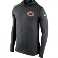 Wholesale Cheap Men's Chicago Bears Nike Charcoal Stadium Touch Hooded Performance Long Sleeve T-Shirt