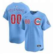 Cheap Men's Chicago Cubs Customized Blue 2024-25 2nd Alternate Limited Stitched Baseball Jersey