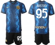 Wholesale Cheap Men 2021-2022 Club Inter Milan home blue 95 Nike Soccer Jersey