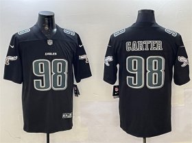 Cheap Men\'s Philadelphia Eagles #98 Jalen Carter Black Fashion New Vapor Untouchable Limited Football Stitched Jersey