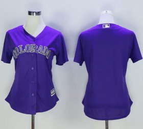 Wholesale Cheap Rockies Blank Purple Women\'s Alternate Stitched MLB Jersey