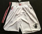 Wholesale Cheap Men's Miami Heat 2015-16 Retro White Short