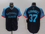 Men's Los Angeles Dodgers #37 Teoscar Hernandez Navy 2024 All Star Limited Stitched Jersey