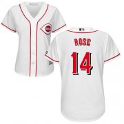 Wholesale Cheap Reds #14 Pete Rose White Home Women's Stitched MLB Jersey