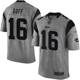 Wholesale Cheap Nike Rams #16 Jared Goff Gray Men\'s Stitched NFL Limited Gridiron Gray Jersey