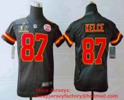 Wholesale Cheap Youth Kansas City Chiefs #87 Travis Kelce Black 2021 Super Bowl LV Vapor Untouchable Stitched Nike Limited NFL Jersey