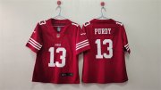 Cheap Women's San Francisco 49ers #13 Brock Purdy Red Vapor Football Stitched Jersey(Run Small)