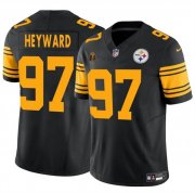 Cheap Men's Pittsburgh Steelers #97 Cameron Heyward Black F.U.S.E. With Walter Payton Patch Color Rush Limited Football Stitched Jersey