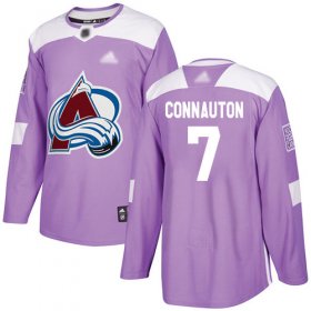 Wholesale Cheap Adidas Avalanche #7 Kevin Connauton Purple Authentic Fights Cancer Stitched NHL Jersey