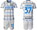 Wholesale Cheap Men 2020-2021 club Inter milan away 37 white Soccer Jerseys