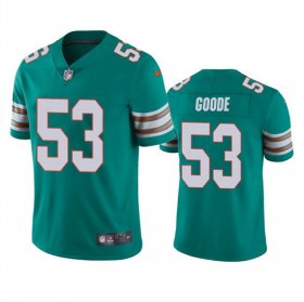 Wholesale Cheap Men\'s Miami Dolphins #53 Cameron Goode Aqua Color Rush Limited Stitched Football Jersey