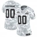 Cheap Women's Cleveland Browns Active Player Custom 2024 F.U.S.E Arctic Camo Salute To Service Limited Stitched Jersey(Run Small)