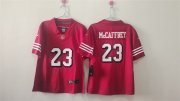 Cheap Women's San Francisco 49ers #23 Christian McCaffrey Red Alternate Football Stitched Jersey(Run Small)