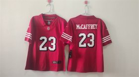 Cheap Women\'s San Francisco 49ers #23 Christian McCaffrey Red Alternate Football Stitched Jersey(Run Small)