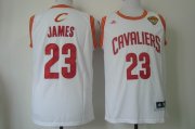 Wholesale Cheap Men's Cleveland Cavaliers #23 LeBron James 2017 The NBA Finals Patch White Swingman Jersey