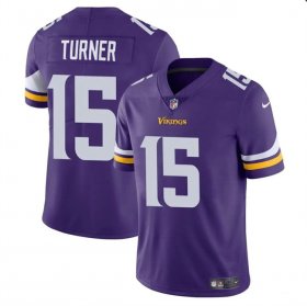 Cheap Men\'s Minnesota Vikings #15 Dallas Turner Purple 2024 Draft Vapor Untouchable Limited Football Stitched Jersey