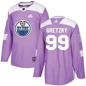 Wholesale Cheap Adidas Oilers #99 Wayne Gretzky Purple Authentic Fights Cancer Stitched Youth NHL Jersey