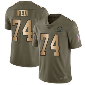 Wholesale Cheap Nike Bears #74 Germain Ifedi Olive/Gold Youth Stitched NFL Limited 2017 Salute To Service Jersey