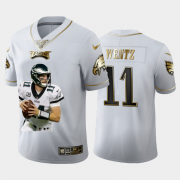 Cheap Philadelphia Eagles #11 Carson Wentz Nike Team Hero Vapor Limited NFL 100 Jersey White Golden