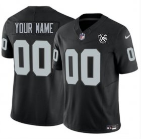 Men\'s Las Vegas Raiders Active Player Custom Black 2024 F.U.S.E 65th Anniversary Patch Vapor Football Stitched Jersey