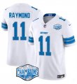 Cheap Men's Detroit Lions #11 Kalif Raymond White 2024 NFC North Champions F.U.S.E. Vapor Limited Stitched Jersey