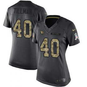 Wholesale Cheap Nike Cardinals #40 Pat Tillman Black Women\'s Stitched NFL Limited 2016 Salute to Service Jersey