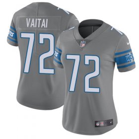 Wholesale Cheap Nike Lions #72 Halapoulivaati Vaitai Gray Women\'s Stitched NFL Limited Rush Jersey