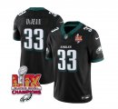 Cheap Men's Philadelphia Eagles #33 Cooper DeJean Black 2025 Eagles Logo Super Bowl LIX Patch New F.U.S.E. Vapor Untouchable Limited Football Stitched Jersey